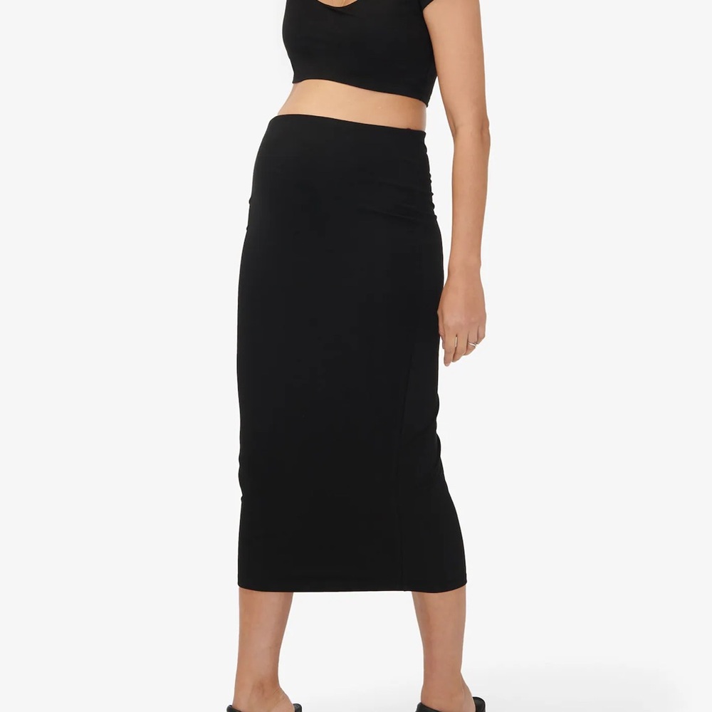 Hatch collection maternity The Body black midi skirt size large